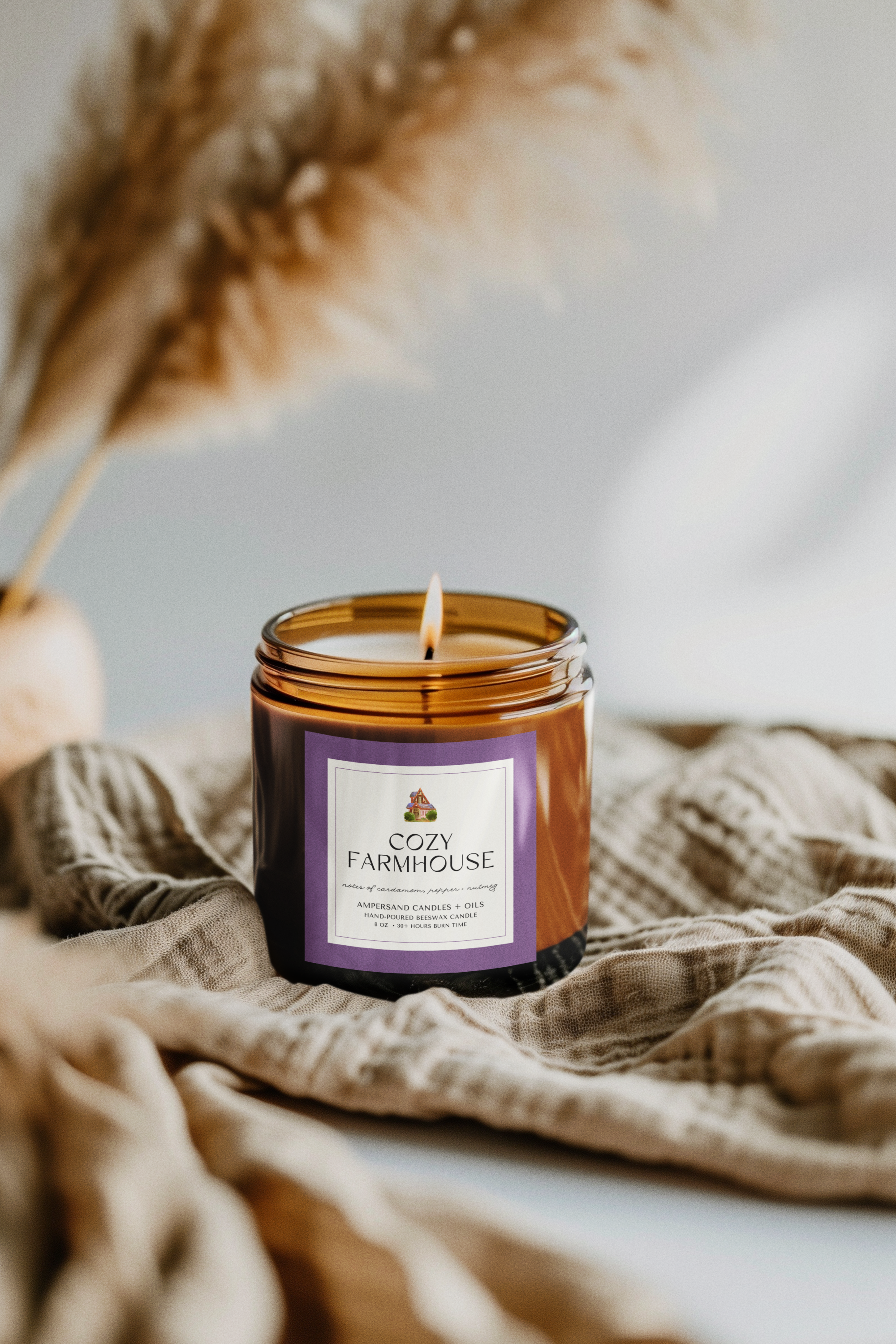Cozy Farmhouse Beeswax Candle